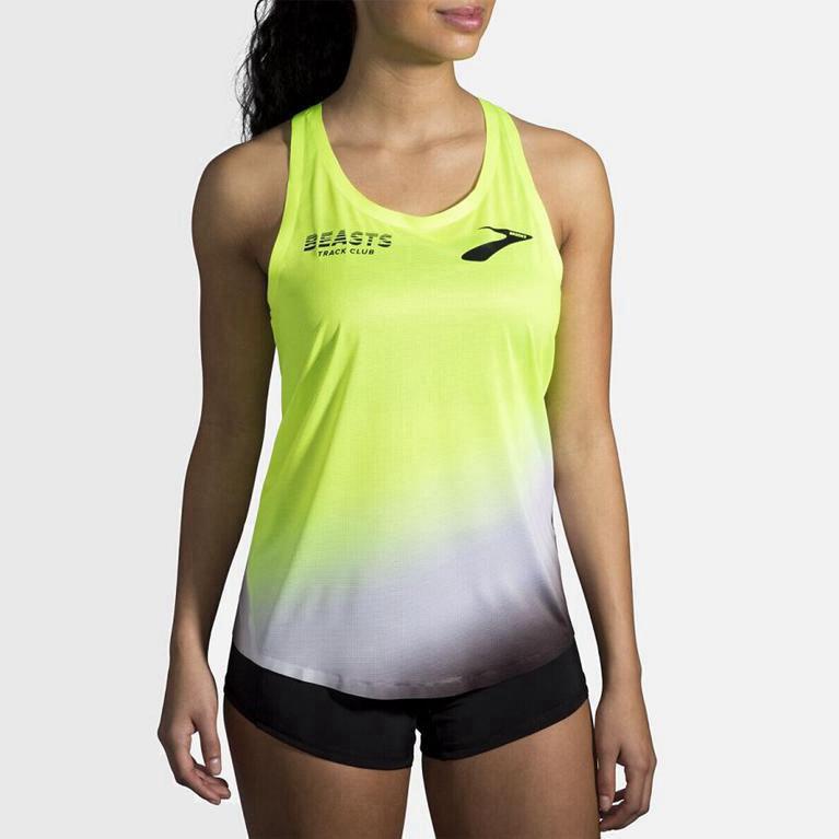 Brooks Elite Hardlooptanktop voor Dames Geel (XDRTP-1367)